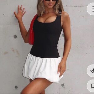 WHITE FOX BRAND NEW NEVER WORN. Black and White Bubble Hem Dress